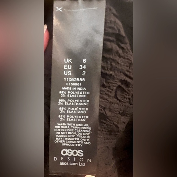 ASOS DESIGN Overall Midi Sundress in Black Bubble Texture Size 2 - Picture 5 of 5